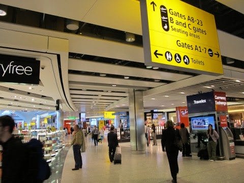 Research both destination and connecting airports. Pictured here is London Heathrow Terminal 5. Photo © 2011 Aaron Saunders
