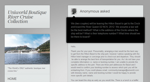 Uniworld's blog is chocked full of useful information for prospective and experienced river cruisers alike.