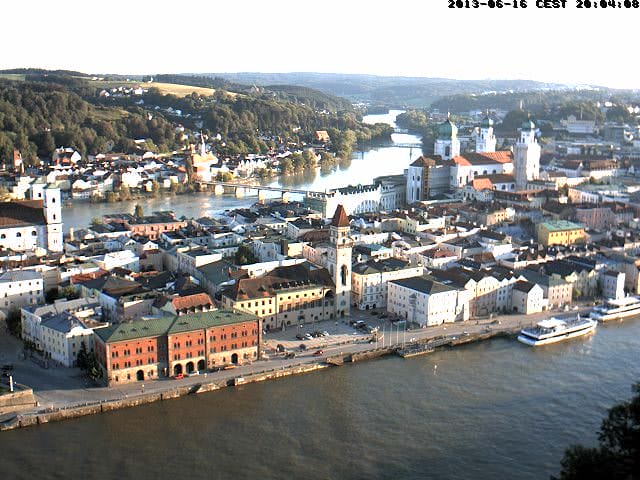 Returning To Normal: Passau, Germany is beginning to look like its beautiful old self again, as seen in this webcam shot on the evening of Sunday, June 16. Photo courtesy of passau.de