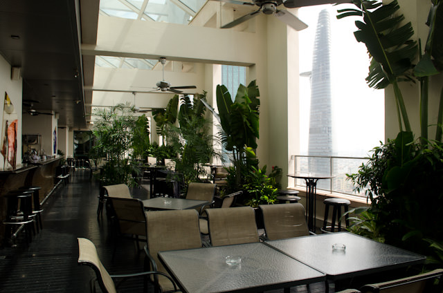 The Level 23 Bar is located - ostensibly - on the 23rd floor of the Sheraton Saigon. Photo © 2013 Aaron Saunders