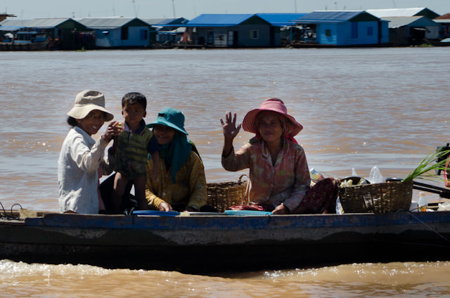 Nearly everyone we passed along our way into Kampong Chhnang - and beyond - would wave at us and say "Hello!" Photo © 2013 Aaron Saunders