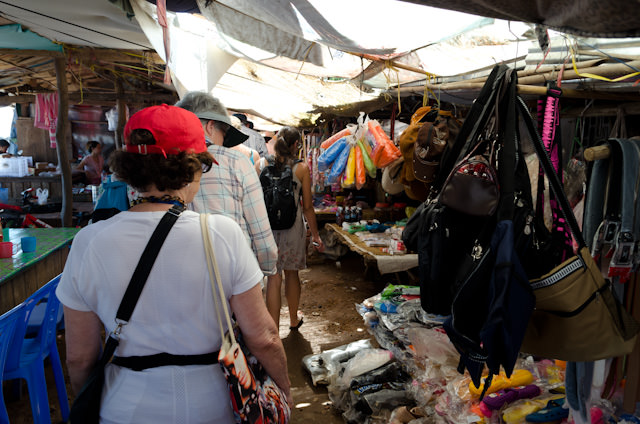 The Kampong Chhnang market may look small, but nearly everything you could want - food or otherwise - can be found here. Photo © 2013 Aaron Saunders