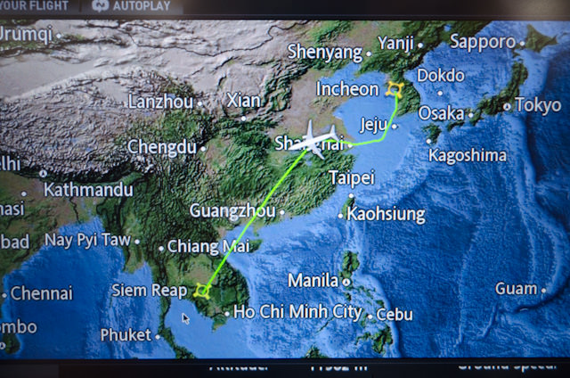 Live flight trackers, dozens of movies, television shows, games...they all make time pass by quickly aboard Korean Air. Photo © 2013 Aaron Saunders