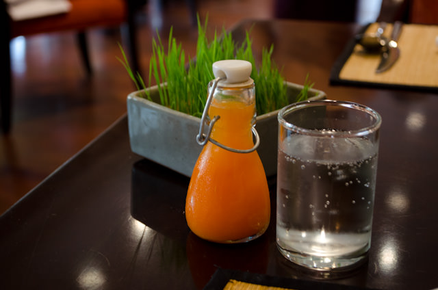 Carrot detox juice made on-site at the Sofitel Angkor. Photo © 2013 Aaron Saunders