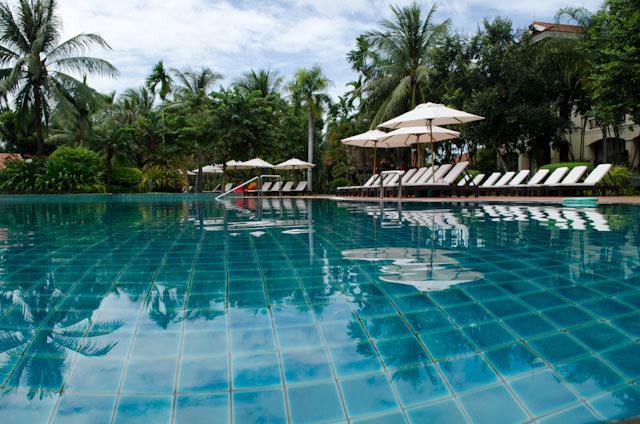 Need to beat the heat in Siem Reap? Head over to the inviting pool at the Sofitel Angkor. Photo © 2013 Aaron Saunders