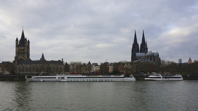 We are not alone - in Cologne. In fact, it turned out to be a busy day, shoulder-to-shoulder, heel-to-heel in the old town and at the cathedral. © 2013 Ralph Grizzle