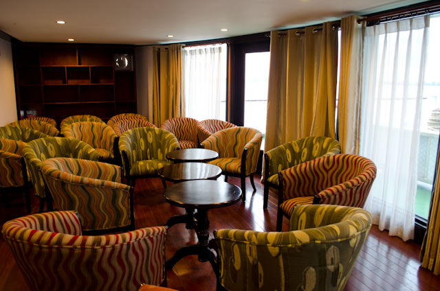 The Panoramic Lounge all the way forward on Deck 2 is a bit of an oddity, as it is never used. Photo © 2013 Aaron Saunders