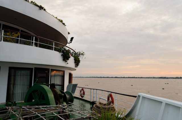 The ship's bow can be accessed through the Panoramic Lounge on Deck 2. Photo © 2013 Aaron Saunders