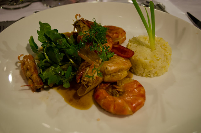 Cuisine offered onboard includes both American and Asian specialties (but get the Asian ones - they're tremendous!). Photo © 2013 Aaron Saunders