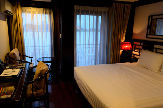 Another look at my Category A stateroom on Deck 2. At 226 square feet, there's plenty of room to move around, and the inclusion of French and Full balconies is a real treat. Photo © 2013 Aaron Saunders