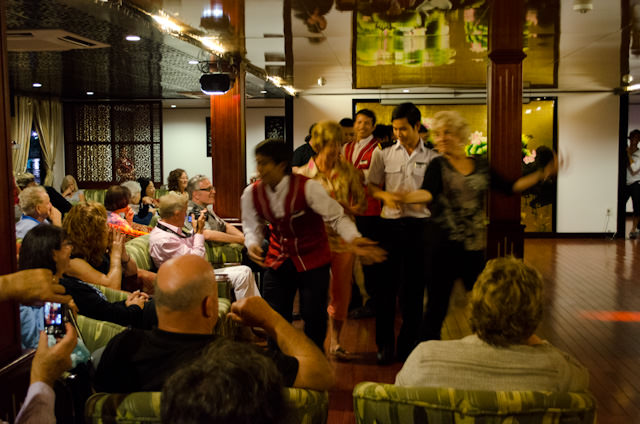 By night, the Saigon Lounge turns into the place to be for entertainment, great local drinks and fantastic conversation. Photo © 2013 Aaron Saunders