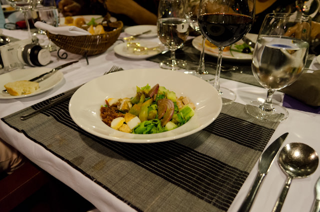 Another fantastic dinner is served aboard the AmaLotus. Photo © 2013 Aaron Saunders