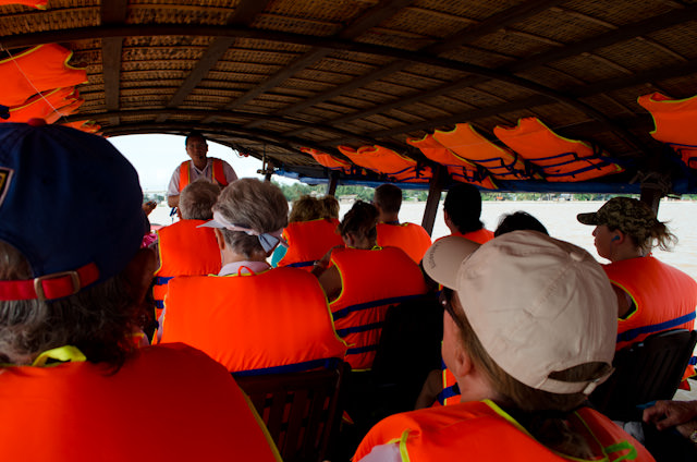 Heading ashore from the AmaLotus to our walking tour in Sa Dec, Vietnam. Photo © 2013 Aaron Saunders