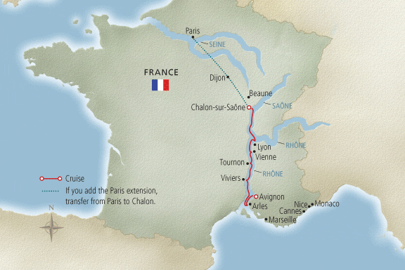 Viking's Portraits of Southern France itinerary sails from Avignon. Illustration courtesy of Viking Cruises.