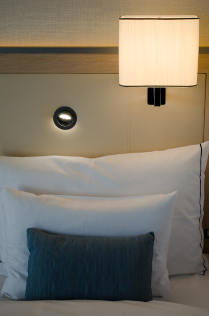 I loved my stateroom, but some of the lighting controls weren't as intuitive as on previous ships. Photo © 2013 Aaron Saunders