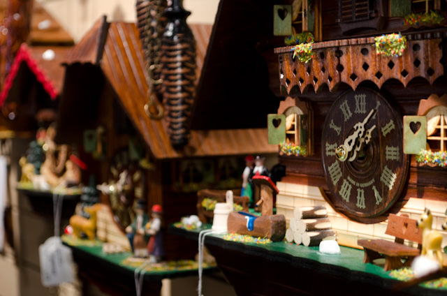Germany's Black Forest region is known for its intricately-made Cuckoo Clocks. The one pictured here? Nearly 500 Euros. Photo © 2013 Aaron Saunders
