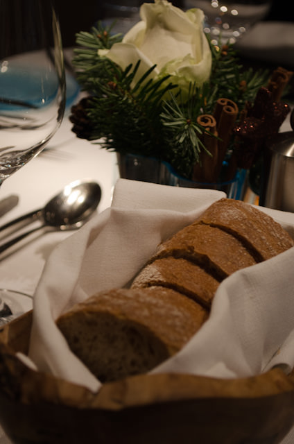 Fresh bread at dinner tonight. Along with the menu,even the bread changes nightly. Photo © 2013 Aaron Saunders