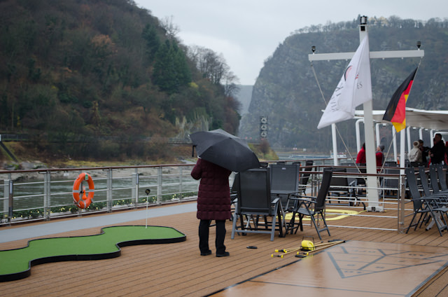 Guests braved cool temperatures and rain to take in this amazing feat of navigation from the upper Sun Deck aboard Viking Baldur. Photo © 2013 Aaron Saunders