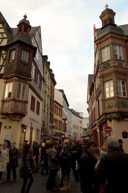The historic buildings of Koblenz add a whimsical touch that makes the town's Christmas Markets come alive. Photo © 2013 Aaron Saunders
