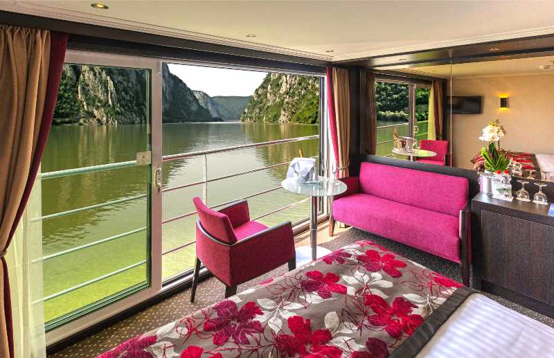 One of the sumptuous Panorama Suites aboard the recently-launched Avalon Poetry II. Photo courtesy of Avalon Waterways
