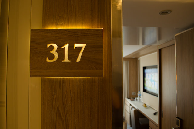 Stateroom numbers aboard Viking Hemming are elaborate yet elegant, reflecting the overall Viking Longship "feel." Photo © 2014 Aaron Saunders