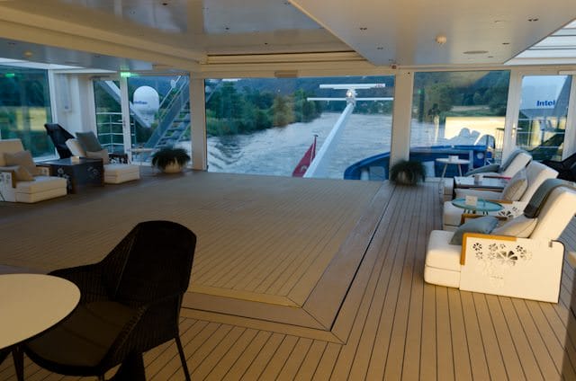 Emerald Star's Swimming Pool / Cinema. Note the telescoping floor partition that covers the pool in this photo. Photo © 2014 Aaron Saunders
