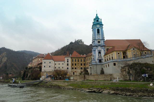 Durnstein, Austria. Note the castle high on the hill where Richard the Lionheart spent an unwelcomed few months as a prisoner - in wine country. Photo © 2014 Aaron Saunders