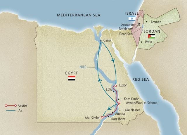 Viking River Cruises has resumed river cruises through Egypt, effective this month. Illustration courtesy of Viking River Cruises.