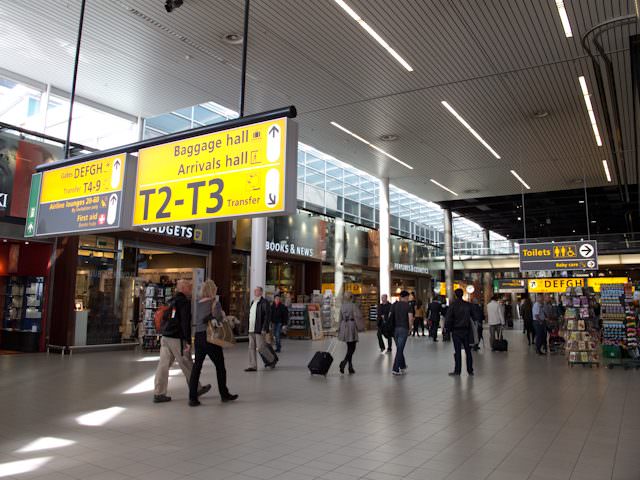 Amsterdam Airport Schiphol: big, clean, easy to get around. Watch out for the Polderbaan, though! Photo © 2013 Aaron Saunders
