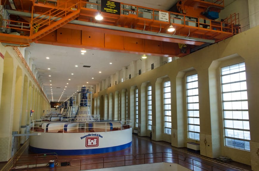 Inside the massive generator house that has been here for nearly a century. Photo © 2015 Aaron Saunders