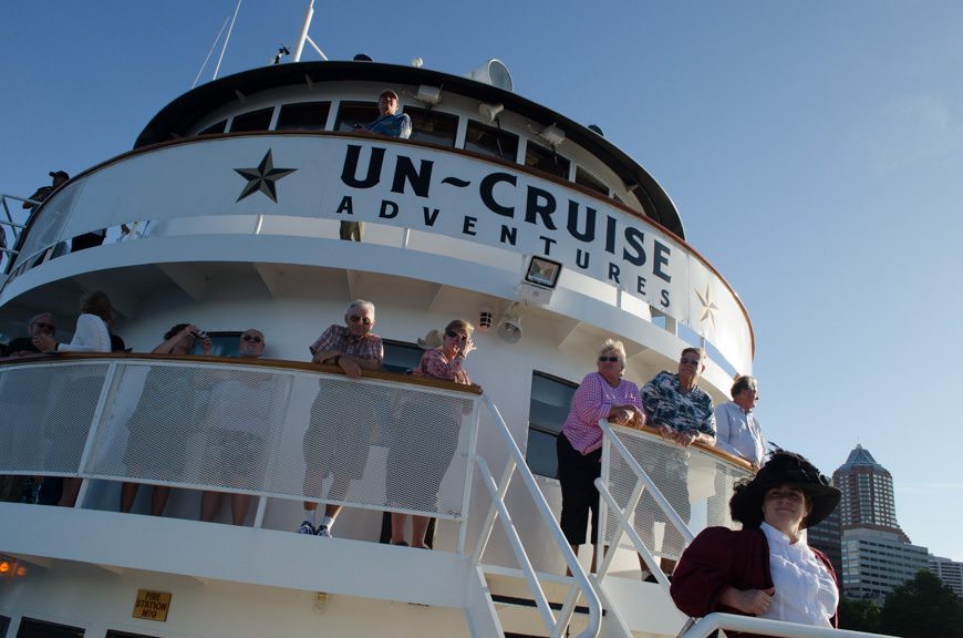 Guests crowd the open decks. It's just an expression: there's more than enough deck space for twice as many guests as S.S. Legacy can hold! Photo © 2015 Aaron Saunders