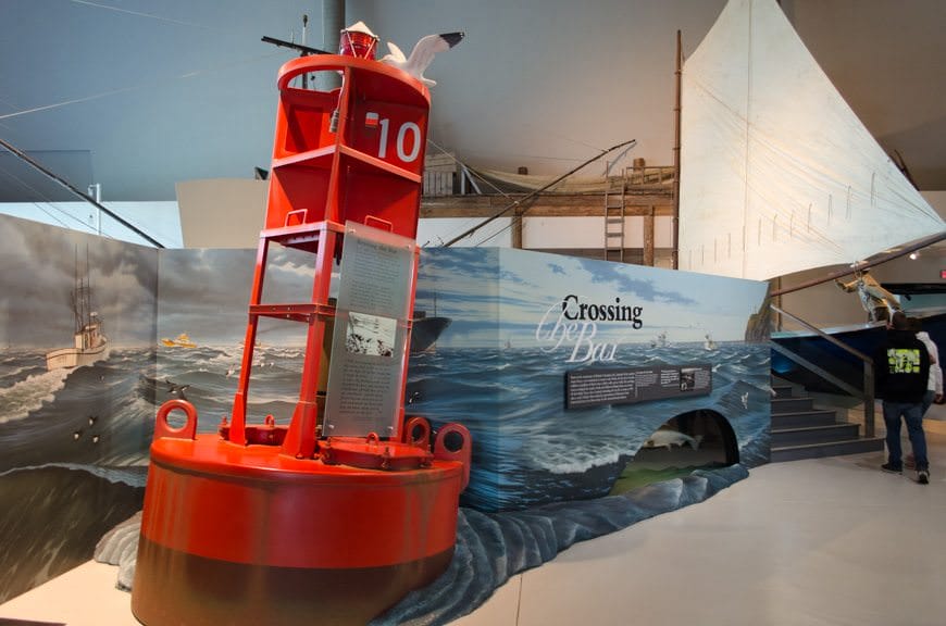 There's plenty of interactive displays throughout the museum, including full-sized boats and nautical devices - like this gigantic buoy. Photo © 2015 Aaron Saunders
