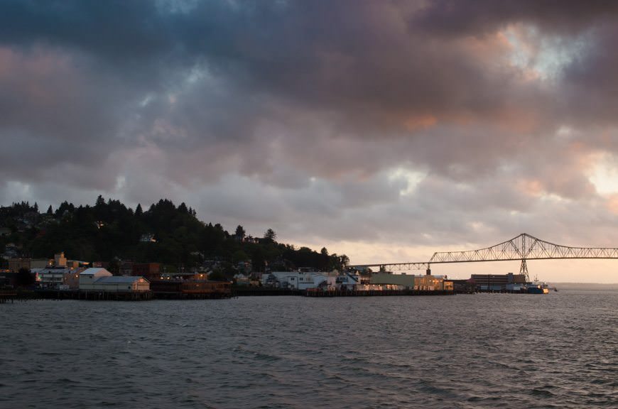 Astoria, Oregon is located at the mouth of the Pacific Ocean, yet it is a popular port of call for river cruises along the Columbia River. Photo © 2015 Aaron Saunders