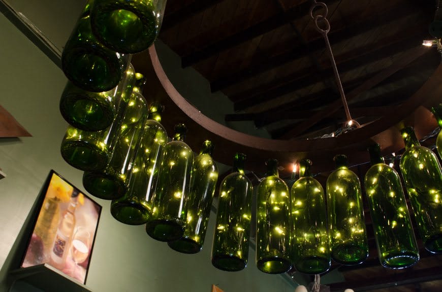 The wines were great - but I have to give bonus points for the cool chandelier! Photo © 2015 Aaron Saunders