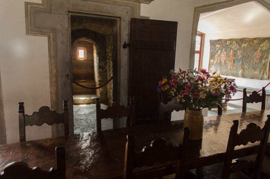 Note the dining table in the foreground...and the open door to the bathroom in the background. Photo © 2015 Aaron Saunders