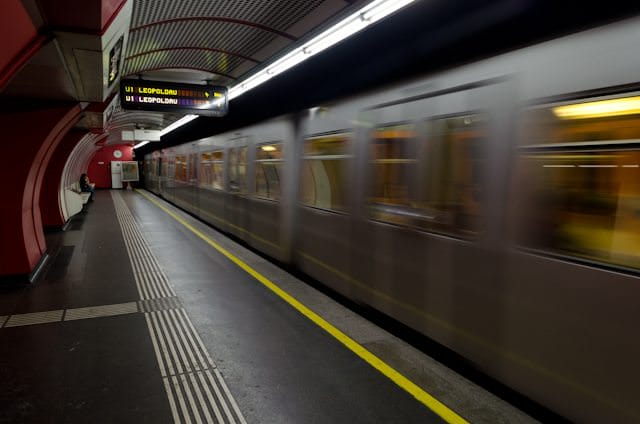 Looking to do your own thing? Public transit - like Vienna's U-Bahn, shown here - is a great way to get around. Photo © 2014 Aaron Saunders