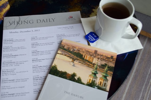 Viking provides an incredible pre-cruise documentation package. Shown here is one of the mini-guides they provide, which I am using on a Christmas Markets cruise along the Danube. Photo © 2012 Aaron Saunders