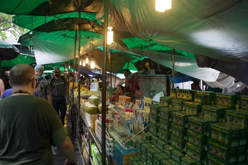 Walking back to the river launch through a local market; a real cultural experience! Photo © 2015 Aaron Saunders