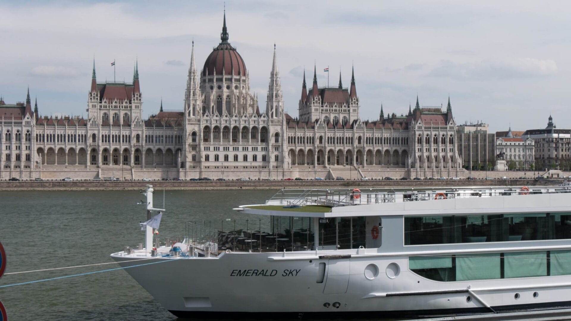 Emerald Sky docked across from the Parliment building in Budapest. © 2016 Ralph Grizzle