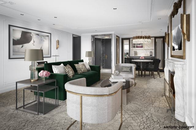 Crystal Mozart suite rendering. Courtesy of Crystal Cruises