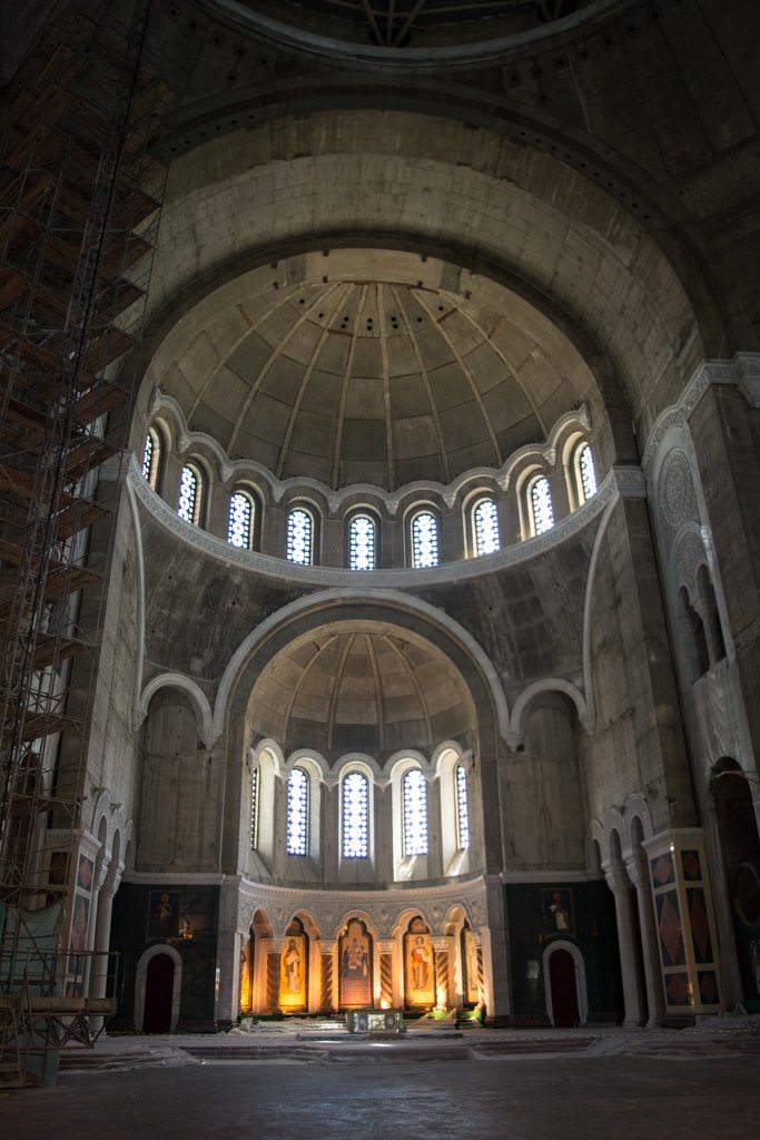 Inside the very-unfinished St. Sava's Cathedral. Photo © 2016 Aaron Saunders
