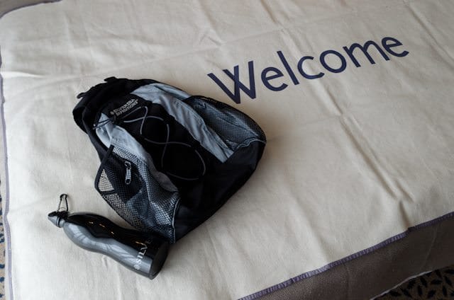 A backpack and a reusable water bottle go a long way. We like to repurpose the backpacks that Silversea gives out on its expedition voyages, but any decent light, breathable backpack will do great. Photo © 2014 Aaron Saunders